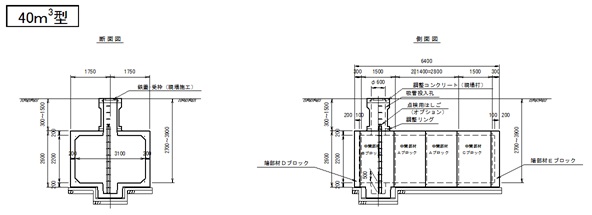 マリン防火水槽規格寸法図　タイプＢ　40型